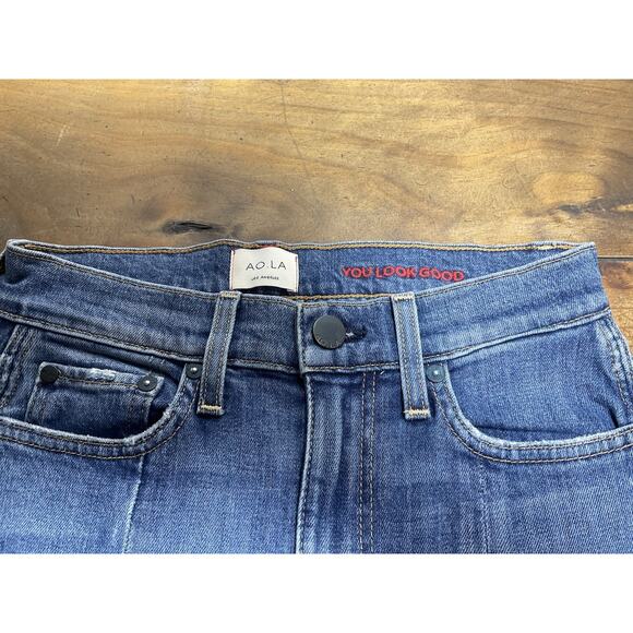 Alice Olivia AO.LA Jeans Size 26 Blue You Look Good Denim Split Ankle - Picture 4 of 10